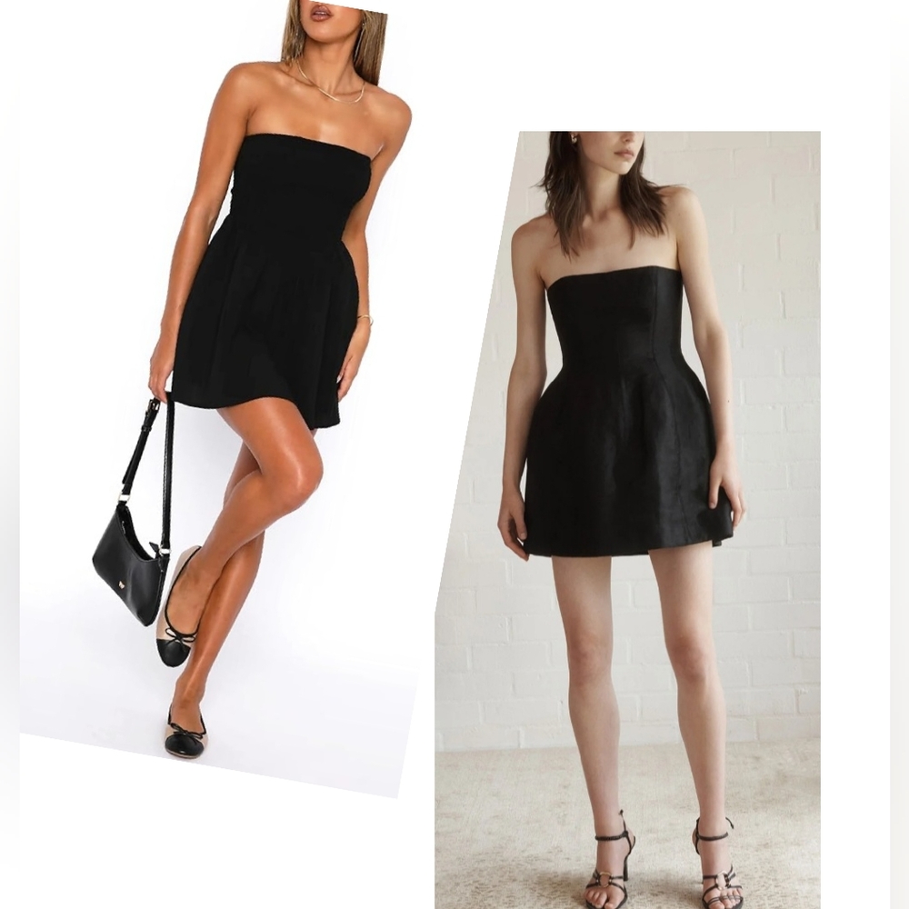 Cynthia Steffe Strapless Black Brocade cotton Dress